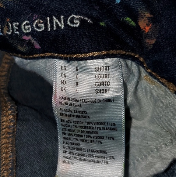 American Eagle Paint Splatter Jeggings 0 Short - Picture 6 of 6
